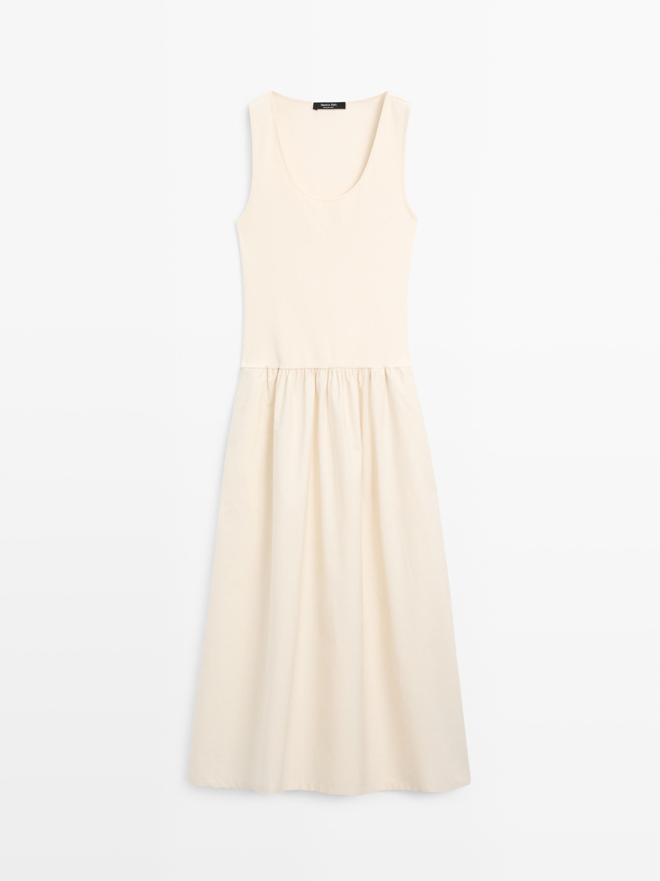 Robe combinée popeline de coton mélangé